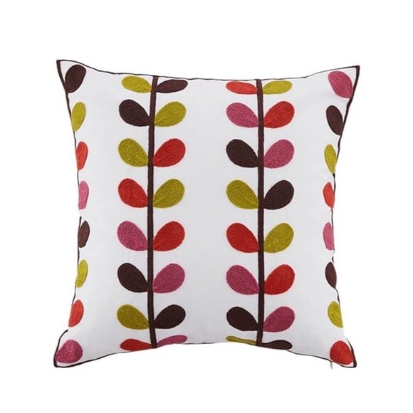 NWT  Embroidered High Quality 100% Organic Cotton Pillow Cushion Covers set of 2 - Picture 3 of 11